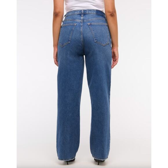 Abercrombie & Fitch The 90's Straight Ultra High Rise Jean 28 / 6 R  Denim Blue - Picture 5 of 9